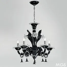 Araña de cristal Negro en cinco luces (mini)