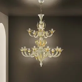 La decoración de luces de araña de cristal de color ámbar a quince