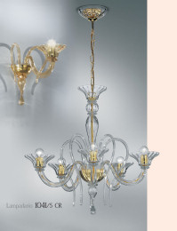 Lámparas decorativas y en oro blanco de cinco luces
