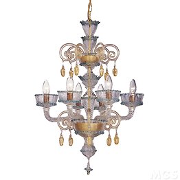 decoración de la lámpara del oro en seis luces