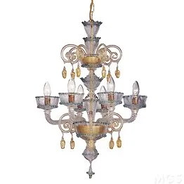 decoración de la lámpara del oro en seis luces