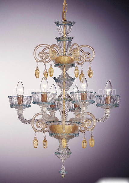 Francia Lámpara, decoración de la lámpara del oro en ocho luces