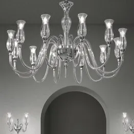 Candelabro de cristal a doce luces