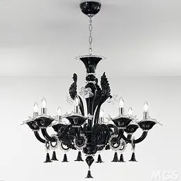 Negro y araña de cristal con ocho luces de