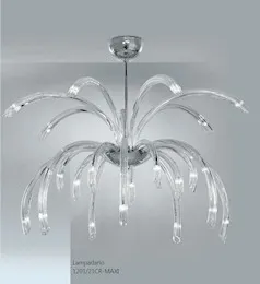 Araña de luces de la decoración de vidrio ámbar, en veintiún