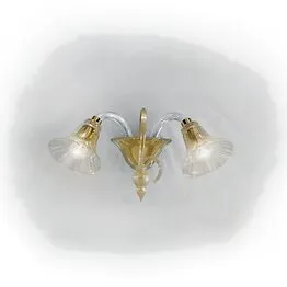 Lámparas de pared de cristal de decoración de oro con dos luces
