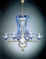 Araña de cristal decorado en azul