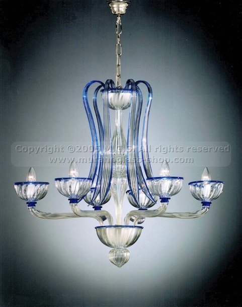 Lámparas modernas de la serie 417, Araña de cristal decorado en azul