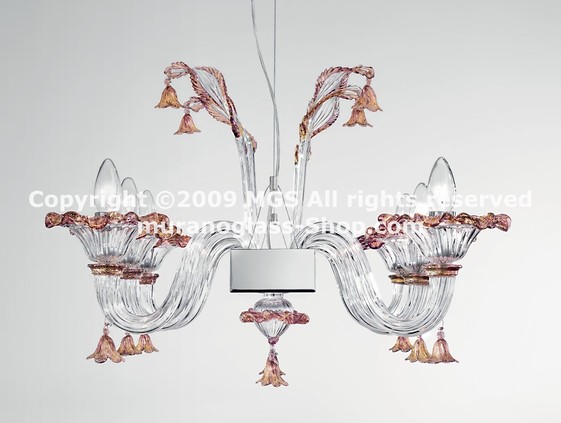Arañas longitudinal serie 2576, Suspensión longitudinal con seis luz oro rojo