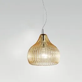 Moderna lámpara suspendida en color ambar