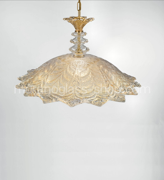 Firenze Lámpara suspendida, lámpara de suspensión con graniglia cristal y oro 24k