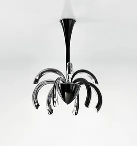 Araña Moderno de cristal y negro
