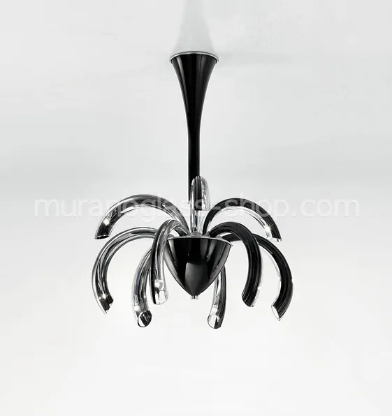 Lámparas serie 1202, Araña Moderno de cristal y negro