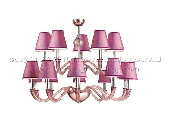 Candelabros con matices serie 8778, Araña con pantallas de amatista