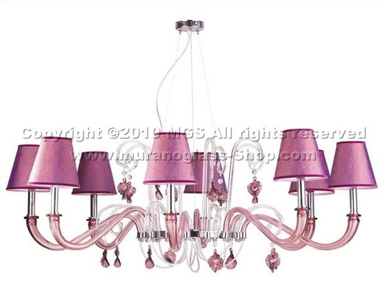 Candelabros con matices serie 8787, Juego araña de color con pantallas de lámparas