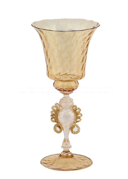 Cristal de Murano 5494, Copa de cristal de Murano y ámbar