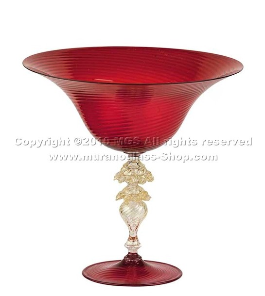 Murano taza 5477, Murano tazón de rojo y oro
