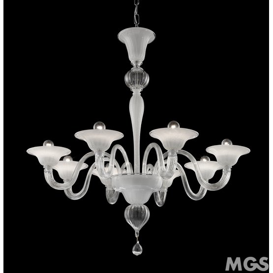 Lámpara Acheo, Araña de cristal moderno y blanco