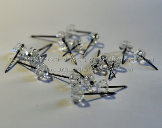 Clavos de cabeza con el vidrio, 5 clavos con cabeza de cristal, 4cm