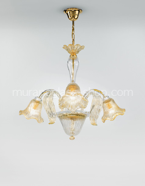 Lámparas serie 2403, Tres luces de araña de cristal de oro