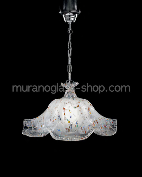 Lámpara suspendida Argus, Suspensión en el sombreado y cristal Murano