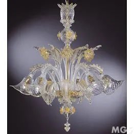 Araña de cristal con oro