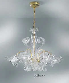 1428 araña, 8 luces, color cristal