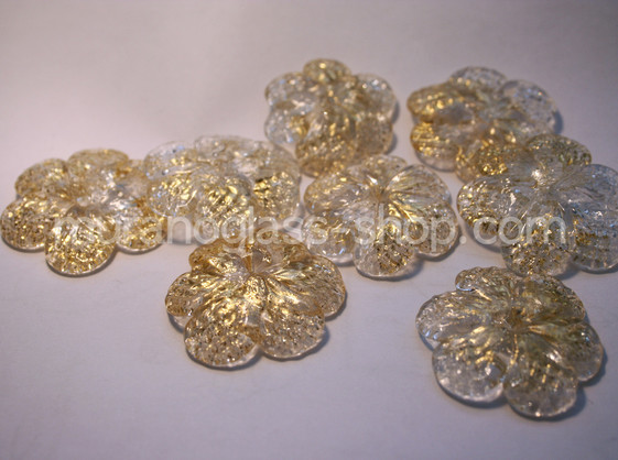 Flores, Flor de cristal decoración de oro diámetro de 3,5 cm