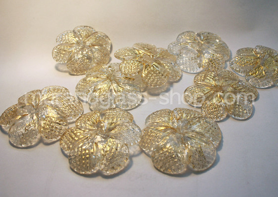 Flores, Flor de cristal decoración de oro de diámetro 5,5 cm