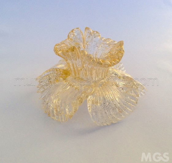 flores cortadas dobles, flor doble cristal tallado decoración de oro
