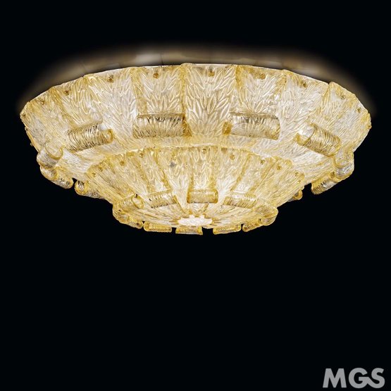 Lámpara de techo Tribuno, luz de techo de cristal decoración de oro 24k