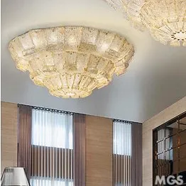 luz de techo de cristal decoración de oro 24k