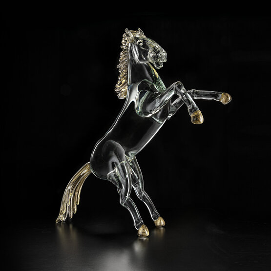 Caballo rampante, Caballo rampante de cristal y oro de 24K