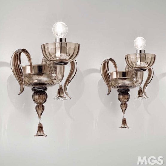 Aplique Foscari, fum cristal Applique