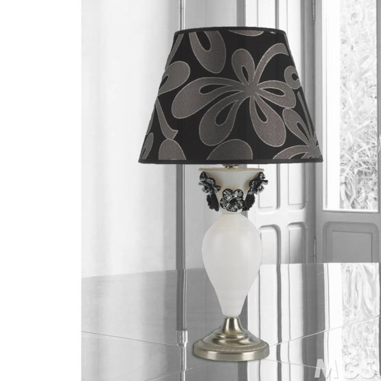 Lámpara de mesa blanca y gris, Lámpara de mesa