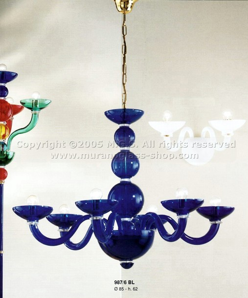 Araña flamenca 987, Lampadario Fiammingo Blu