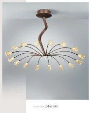 Dieciséis luces de araña de cristal y blanco