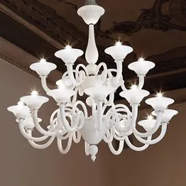 seis luces de color blanco y cristal
