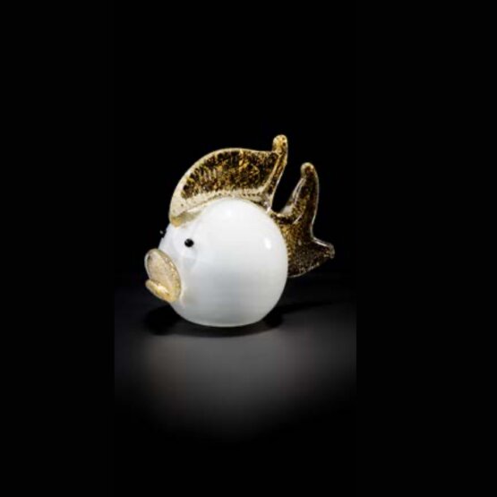 pez globo, Pez globo en blanco y oro de 24k