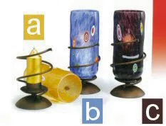 Porta velas de mesa azul