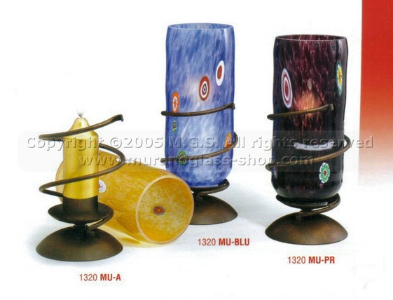 Candelabros Cuadro 1320, Porta velas de mesa de color ámbar