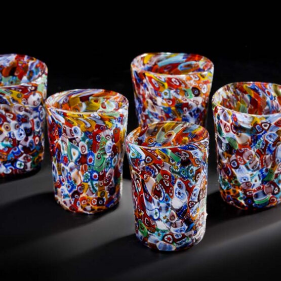 Vidrio Murrino, Vaso de agua con murrine