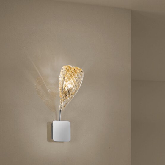 Mocenigo Lámpara de pared, Aplique de pared en color ámbar cristal