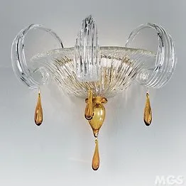 Lámparas de pared con la decoración de ámbar