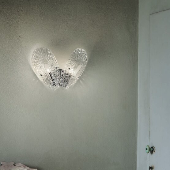 lámpara de pared Gabbiano, Lámpara de pared en cristal