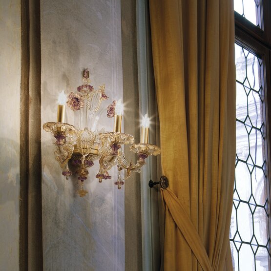 Lámpara de pared Rezzonico, Lámpara de pared Rezzonico en cristal