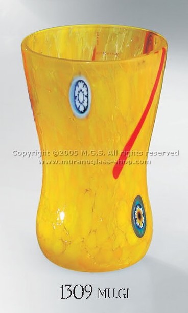 Gafas serie 1309, Amarillo con cristal de Murano.