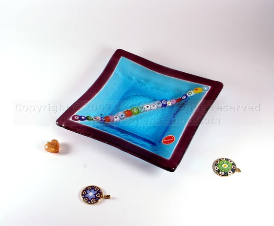 Las placas son de color de Murano, Murano, de color Plato 14x14 cm