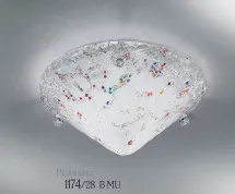 Lámpara de techo de cristal de Murano, de color blanco con