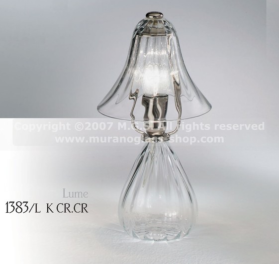 lámparas de mesa serie de Murano 1383, Crystal Light
